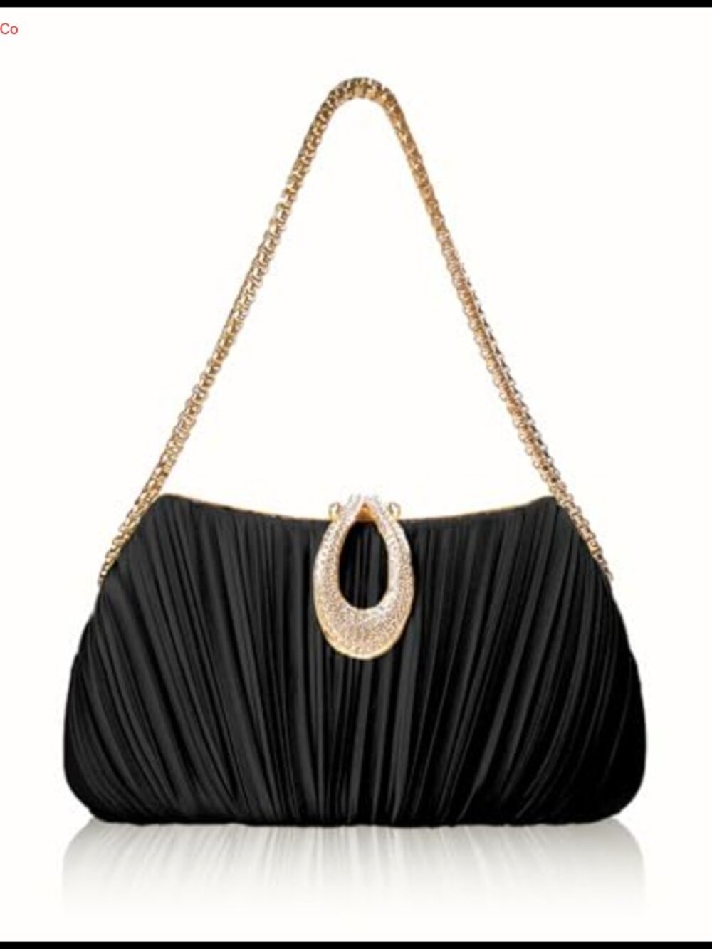 Elegant Satin Evening Clutch with Detachable Chain & Metal Clasp Formal Purse